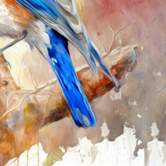 16x20 Eastern Bluebird‎ Watercolor Oil Painting Wall Art Print - Picture 6 of 8